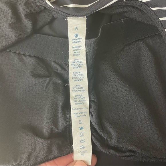 LULULEMON ARIA TANK TOP II PARALLEL STRIPE BLACK WHITE 6 - Picture 6 of 9